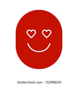 In love smile glyph color icon. Silhouette symbol on white background. Good romantic mood. Negative space. Vector illustration