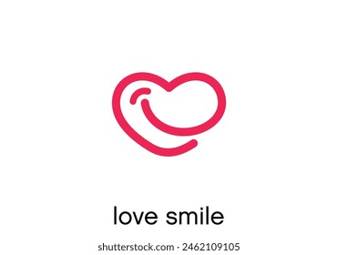 love smile health care logo design vector