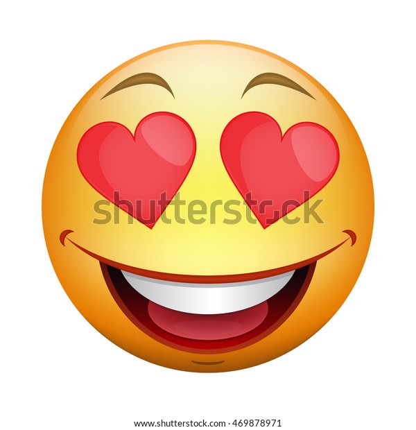 Love Smile Icon Cartoon Colored Smiley Stock Vector (Royalty Free