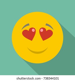 Love smile icon. Vector flat illustration of love smile icon for any web design