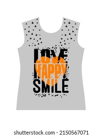 love  smile print for t-shirt graphic