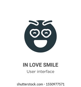 In love smile vector icon on white background. Flat vector in love smile icon symbol sign from modern user interface collection for mobile concept and web apps design.