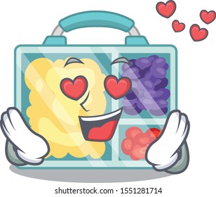 in love smiling lunch box character shape isolated