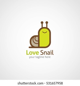 Love Snail Logo Design Template. Vector Illustration