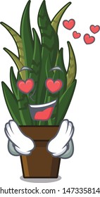 In love snake plant with the character shape