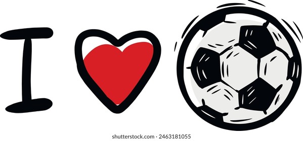 I love soccer. Separated vector art