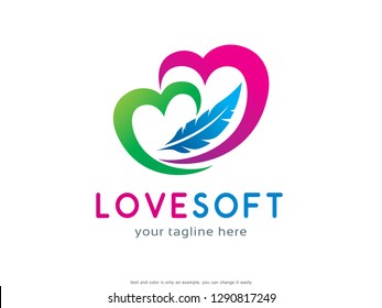 Love Soft Logo Template Design Vector, Emblem, Concept Design, Creative Symbol, Icon