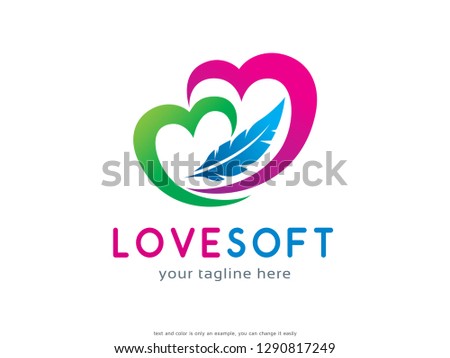 Love Soft Logo Template Design Vector, Emblem, Concept Design, Creative Symbol, Icon