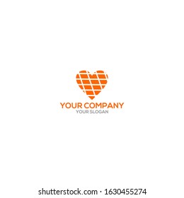 Love Solar Panel Logo Design Vector