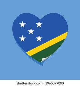 I love Solomon  flag heart vector illustration