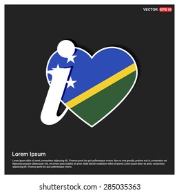 I love Solomon Islands flag heart