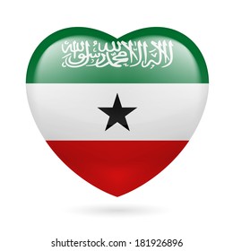 I love Somaliland. Heart with flag colors