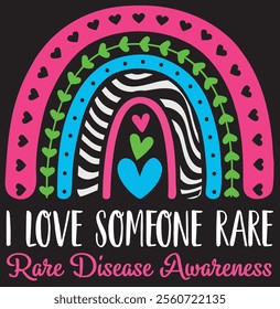 I Love Someone Rare Zebra Rainbow, Rare Disease Awareness 