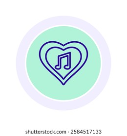 Love Song color circle icon, vector, pixel perfect, illustrator file