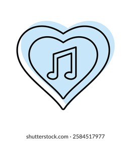 Love Song color shadow thinline icon, vector, pixel perfect, illustrator file