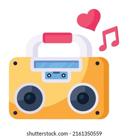Love song flach Symbol in bearbeitbarem Stil 

