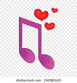 Love song icon in cartoon style isolated on background for any web design 