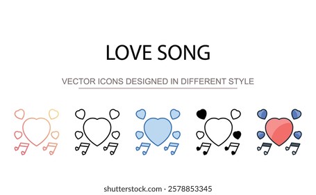 Love Song icon design with white background stock illustration