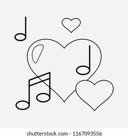 Love song icon line element. Vector illustration of love song icon line isolated on clean background for your web mobile app logo design.