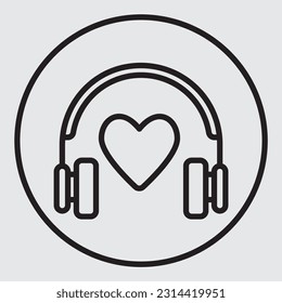 Love song icon in line style, use for website mobile app presentation