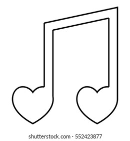 Love song icon. Outline illustration of love song vector icon for web