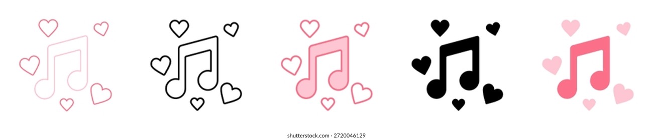 Love Song Icon Set Multiple Style Collection