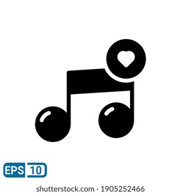 love song icon in solid style isolated on white background. EPS 10