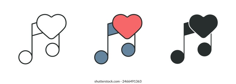 Love Song Icon symbol vector illustration isolated on white background