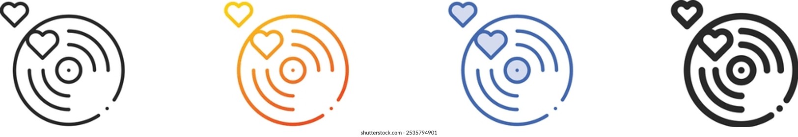 love song icon.Thin Linear, Gradient, Blue Stroke and bold Style Design Isolated On White Background