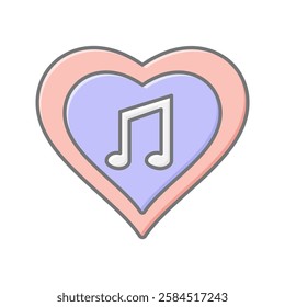 Love Song lineal color icon, vector, pixel perfect, illustrator file