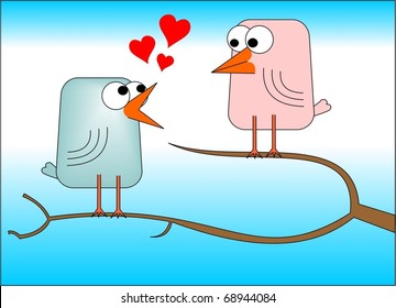 Love Song: A Male Love Bird Serinades His Partner