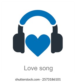 Love Song and music icon concept