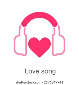 Love Song and music icon concept