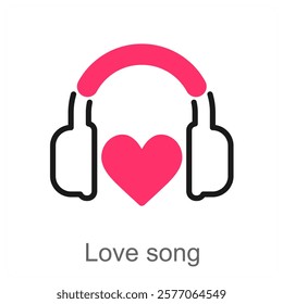 Love Song and music icon concept