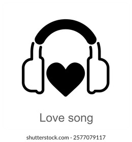 Love Song and music icon concept