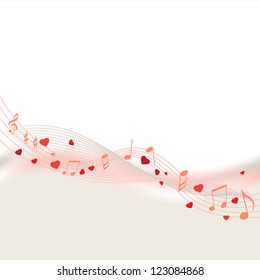 Love song and music notes - vector illustration