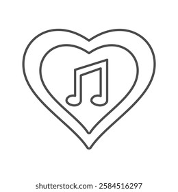 Love Song thinline icon, vector, pixel perfect, illustrator file