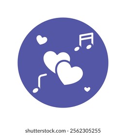 Love Song Vector Gylph Icon. Eps 10 File 