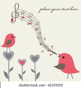 Love song. Vector illustration.