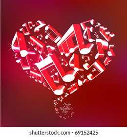 Love Song Vector Valentine's Day Card