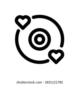 Love Song (Wedding) icon outline vector. isolated on white background