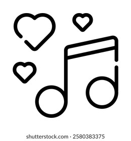 Love Songs Icon in Line Style