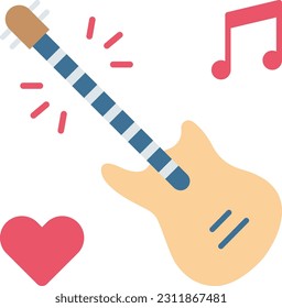 Imagen vectorial del icono Canciones de amor. Adecuado para aplicaciones web móviles y medios de impresión.