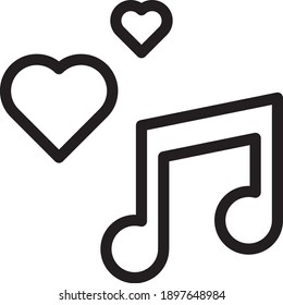 icono de canciones de amor vector de fondo blanco