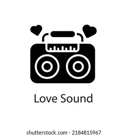 Love Sound vector Solid Icon Design illustration on White background. EPS 10 File 