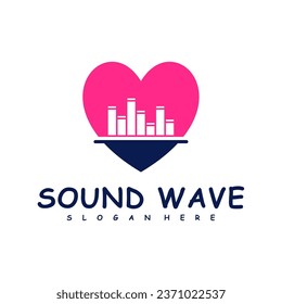 Love Sound wave logo design concept vector. Sound wave illustration design