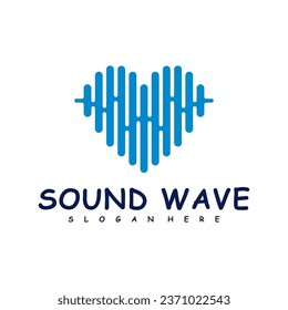 Love Sound wave logo design concept vector. Sound wave illustration design