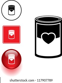 Love Soup Or Canned Love Symbol Sign And Button