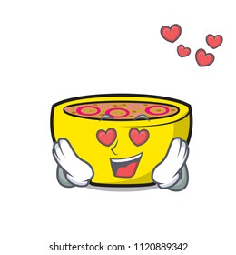 In love soup union mascot cartoon