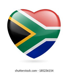 I love South Africa. Heart with flag colors  